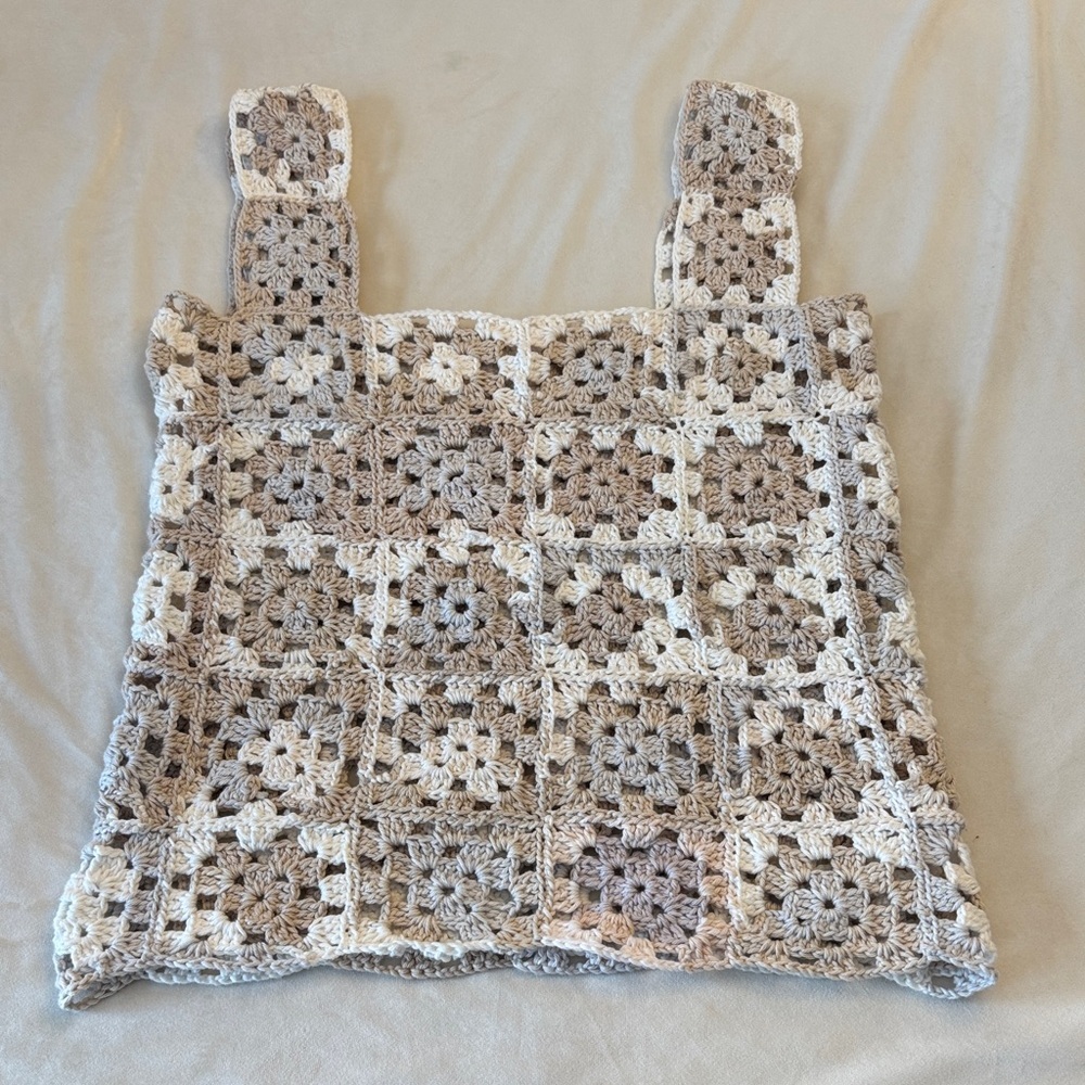 HAND CRAFTED Granny Square Crochet Patchwork Tank Top, see measurements